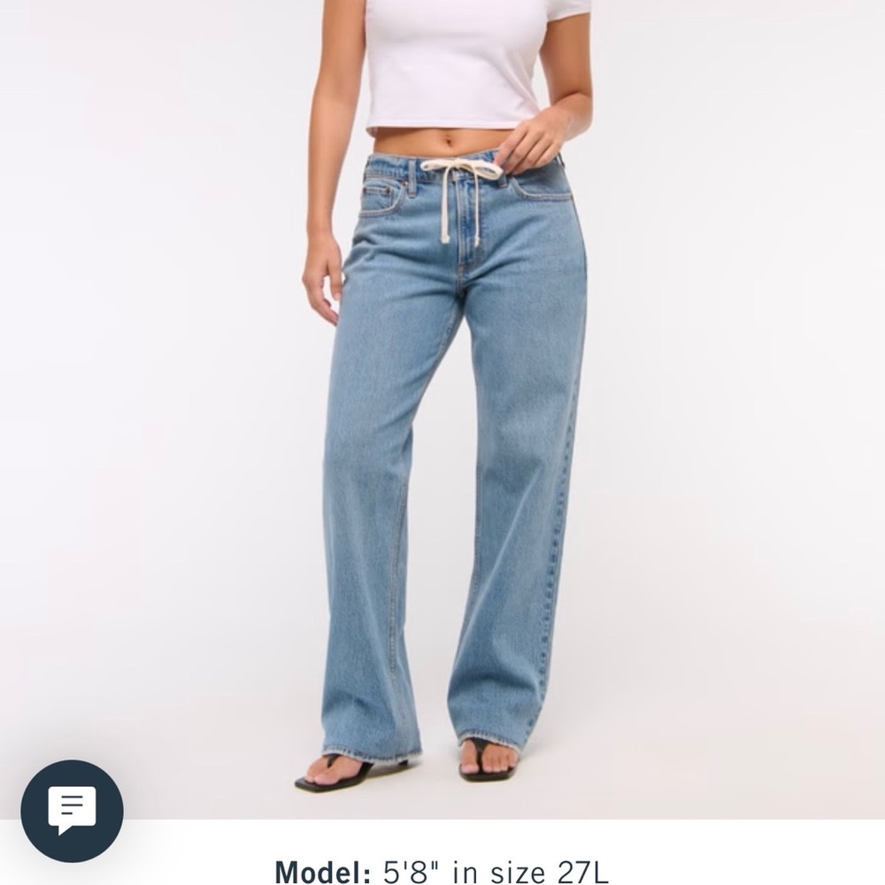 Abercrombie & Fitch Curve Love Low Rise Baggy Jeans Womens 34 Regular NWT